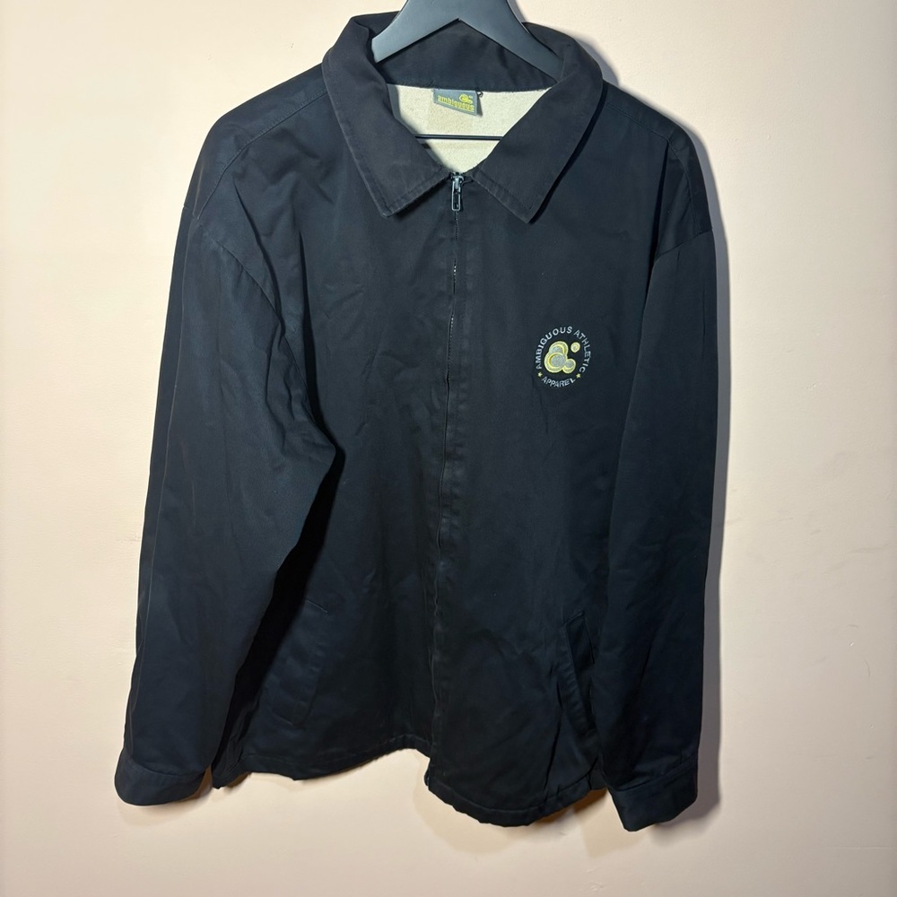 Ambiguous Athletic Apparel Black Zip Jacket XL Vintage Skatewear Street Style